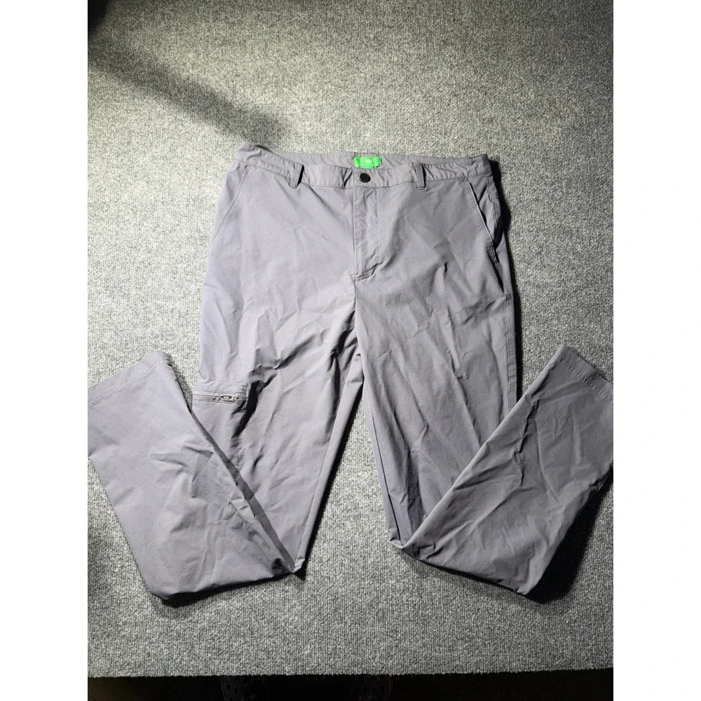 Dip Mens Gray Outdoor Hiking Pants 38x32 Nylon Spandex Straight Leg Cargo Pocket